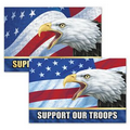 3D Lenticular Postcard / Patriotic Images with Text "Support Our Troops" (Blank)